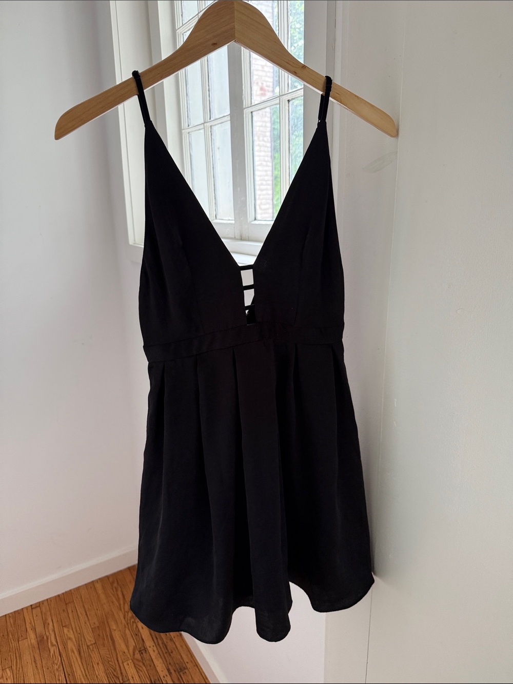 Free People Black Spaghetti Strap Mini Dress